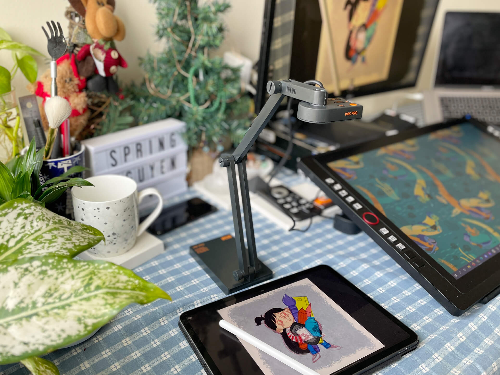Das Aufzeichnen des Zeichenprozesses eines 2D-Illustrators und Designers.