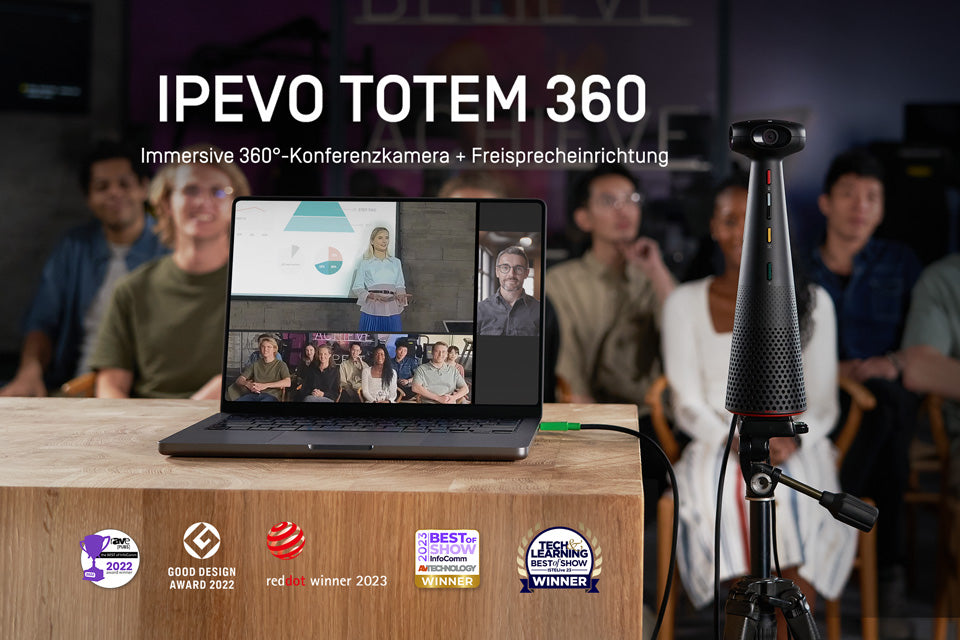 Holen Sie sich das ultimative Kommunikationserlebnis! IPEVOs Flaggschiff-Videokonferenzkamera TOTEM 360 veröffentlicht